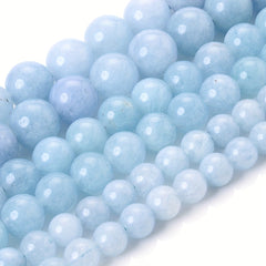 Aquamarines Stone Beads Round Loose Spacer Beads Jewelry Making DIY 6 8 10mm