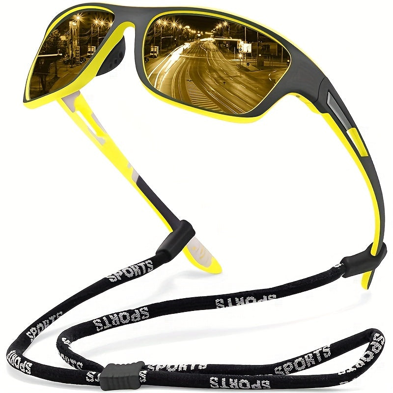 Outdoor Sports Glasses with Colorful Lenses and Anti Lost Strap