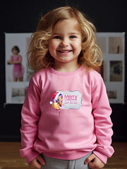 Alphabets Pattern Crew Neck Sweatshirt For Kids