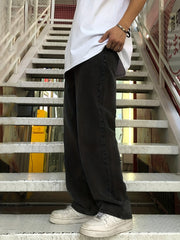 Men's Loose Fit Wide Leg Jeans Casual Denim Pants