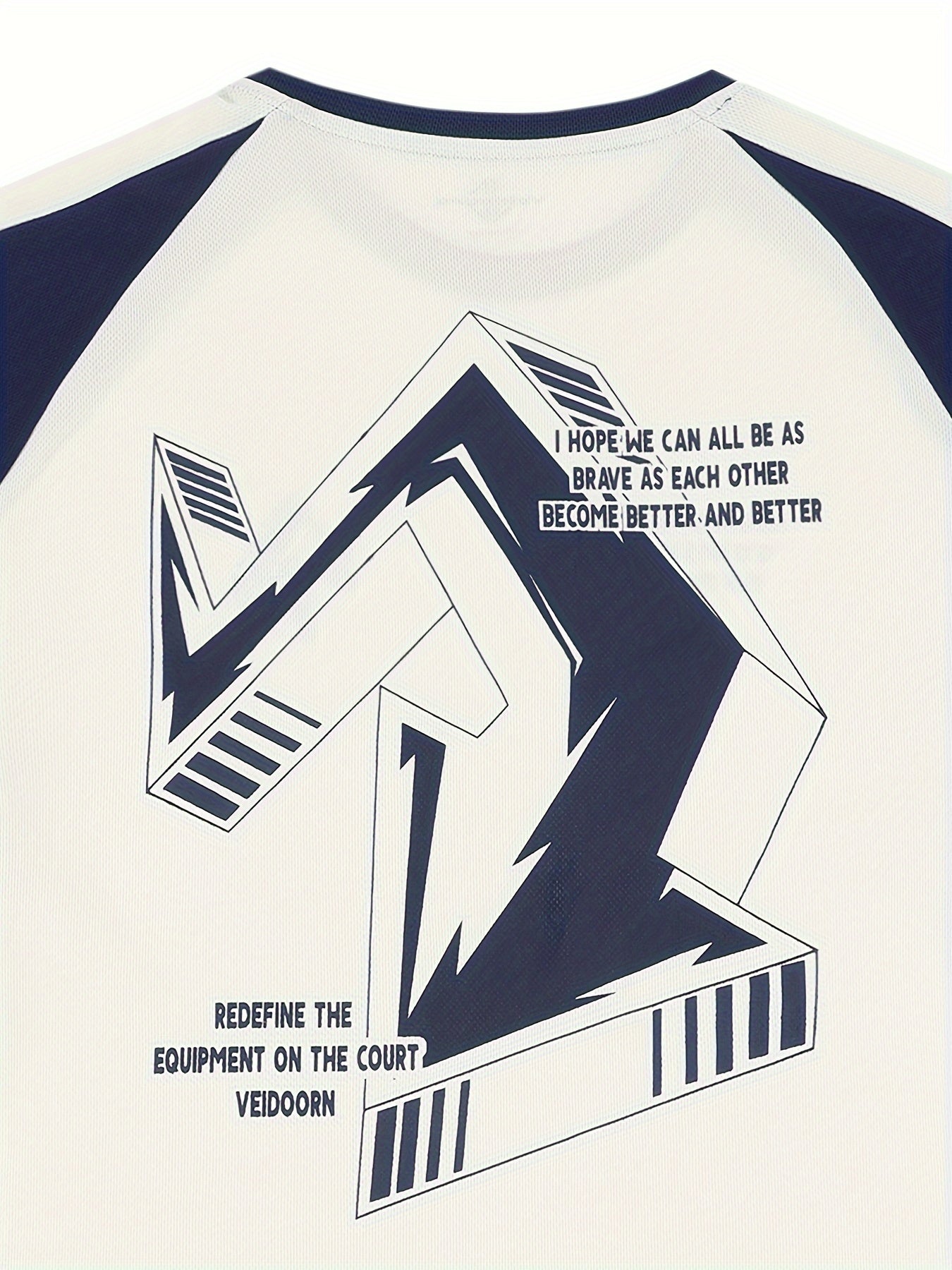 Men's Graffiti Pattern Long Sleeve Crew Neck Block Shirt Lightweight