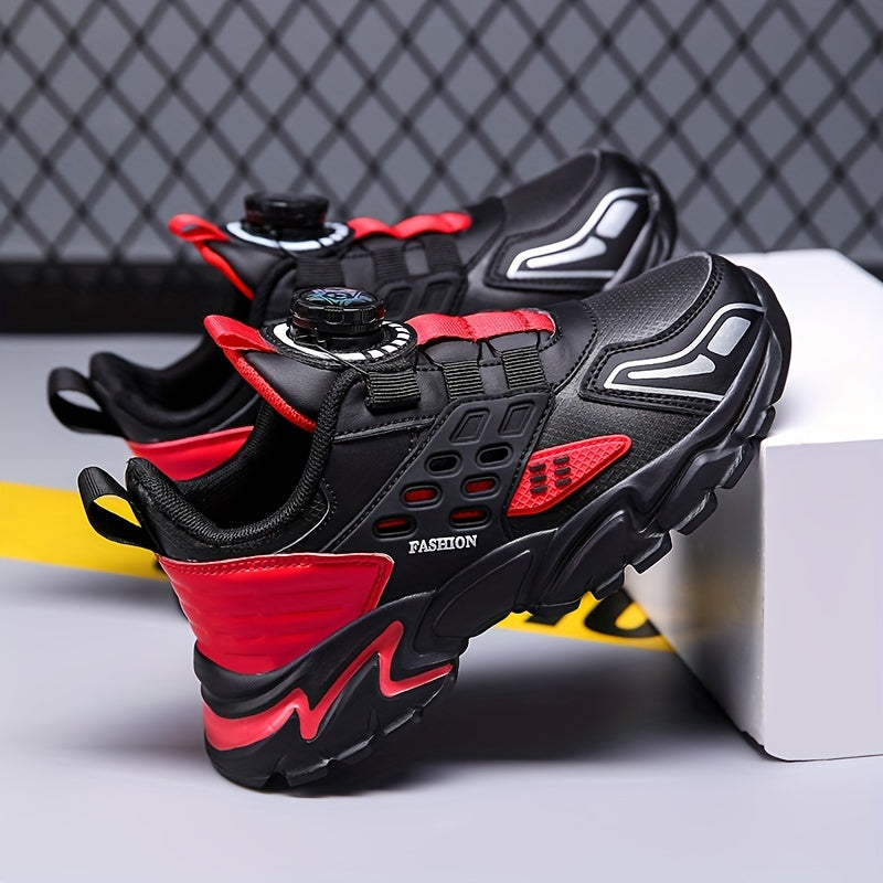 Rotating Buckle Boy's Basketball Shoes Non Slip Sneakers