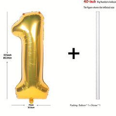 Golden Birthday Number Aluminum Film Balloons 101 6 Cm