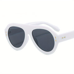 Oval Frame Aviator Sunglasses Gradient Lens UV400