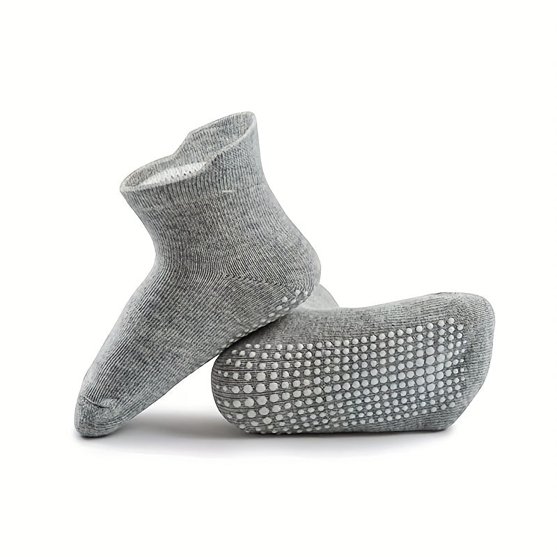 12 Pairs Non Slip Gripper Socks for Kids Basic Style