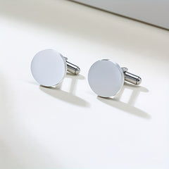 Personalized Stainless Steel Round Cufflinks for Men