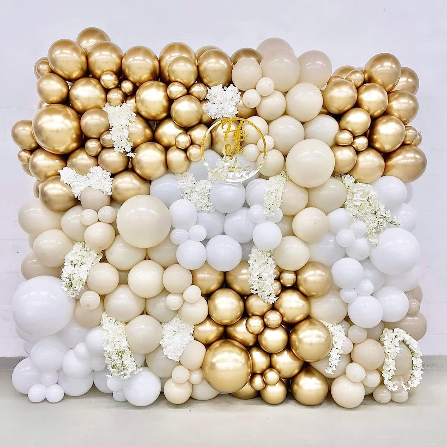 Golden Balloon Garland Kit 171pcs & Latex Balloons Arch Kit