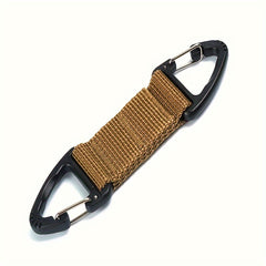 Nylon Strap Double Rings Climbing Buckle Carabiner for Camping Backpack