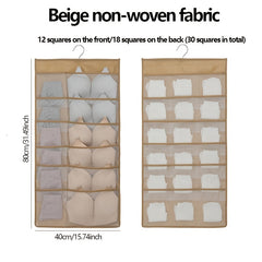 Double Side Hanging Underwear & Socks Bag Lightweight Foldable Organizer