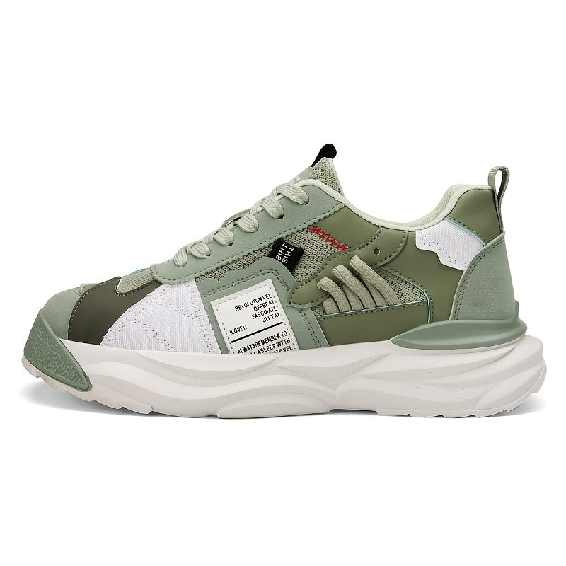 Men's Patchwork Lace up Sneakers Athletic Shoes