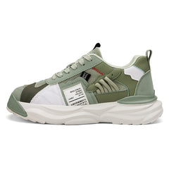 Men's Patchwork Lace up Sneakers Athletic Shoes