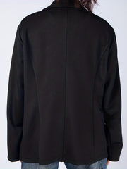 Women's Plus Solid Long Sleeve Single Breast Button Lapel Collar Blazer