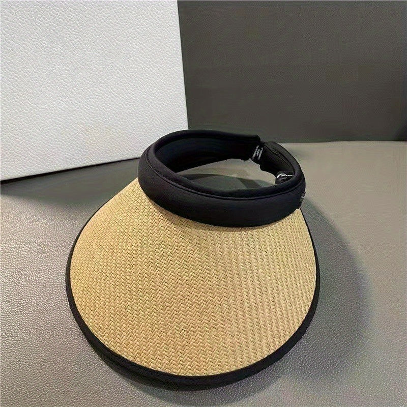 Straw Visor Hat UV Protection Sun Hat for Women