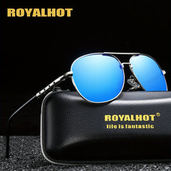 RoyalHot Pilot Frog Mirror Metal Polarized Sunglasses
