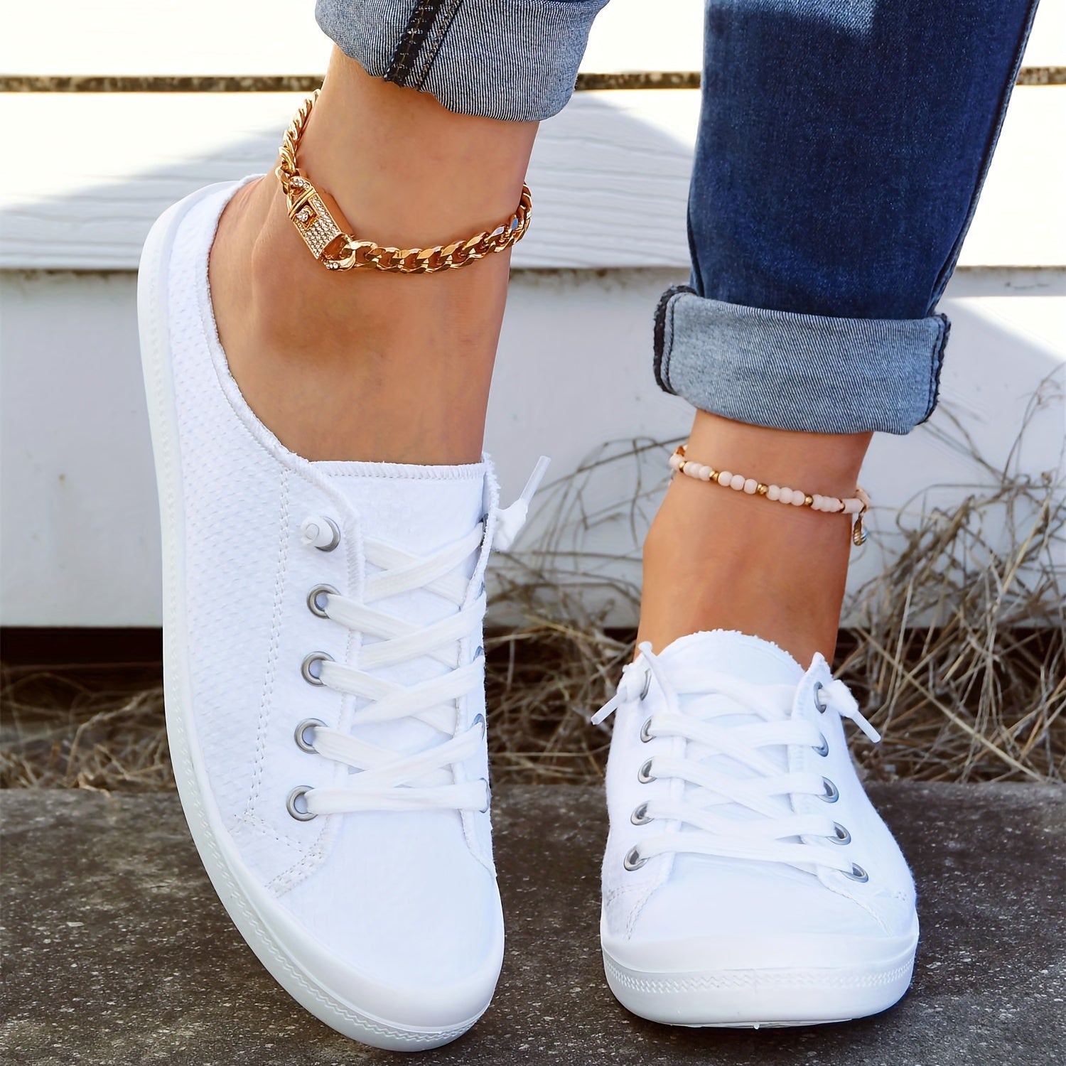 Women's Slip on Mules Sneakers Lace Up Lightweight Walking Shoes