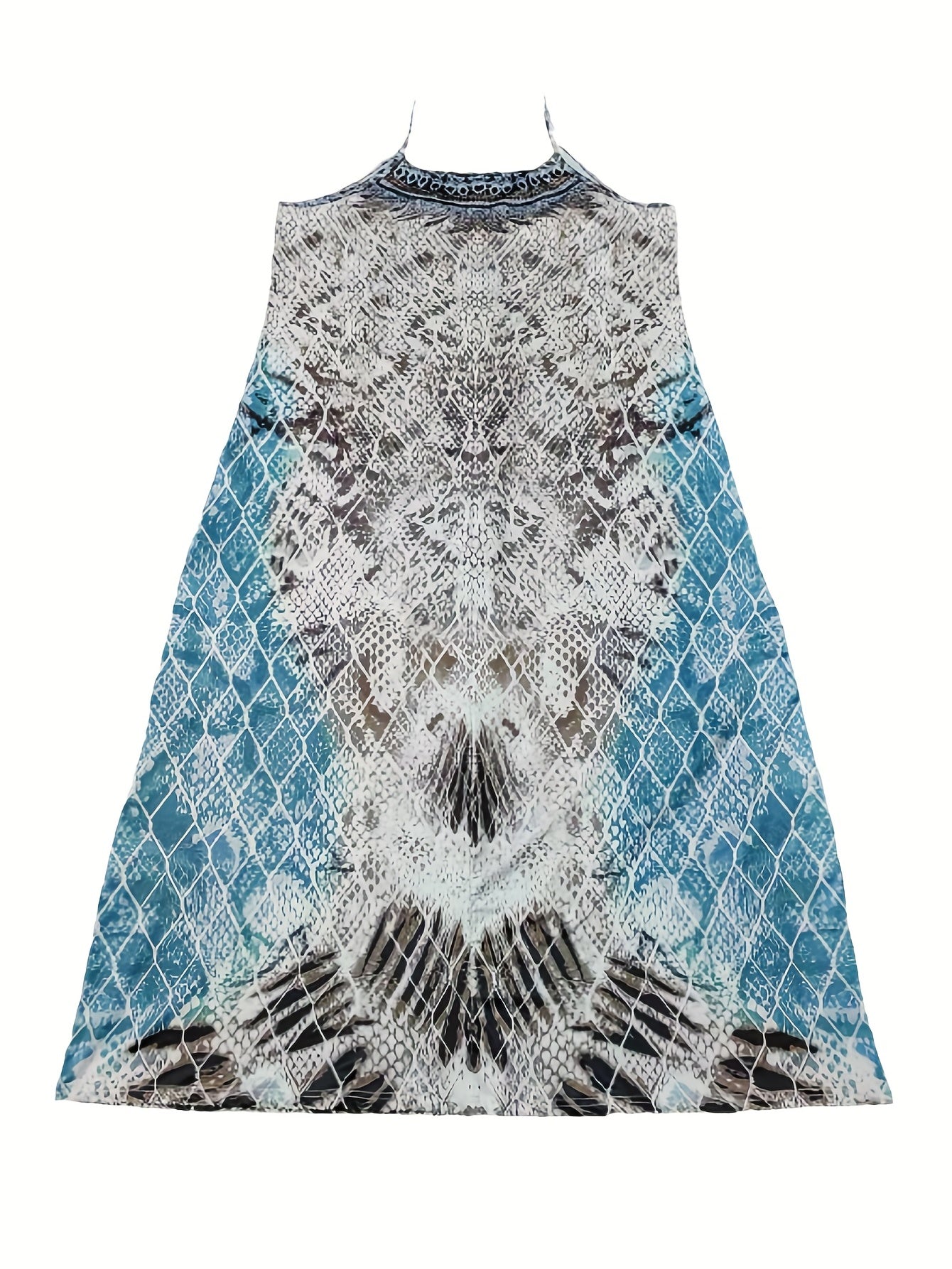 Paisley & Snake Print V-Neck Maxi Dress
