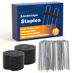 100pcs Landscape Nail Sets 50 Galvanized Garden Nails And 50 Washers Size 11