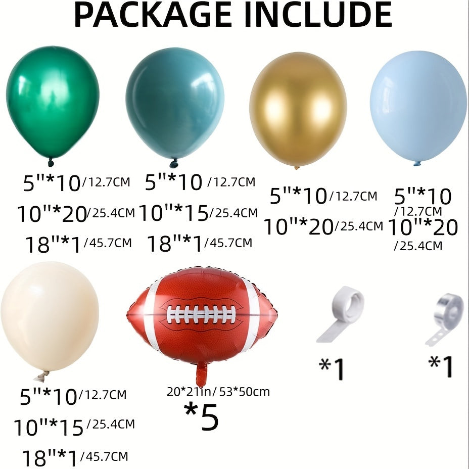 160pcs Rugby Balloons Arch Garland Kit for Sports Rugby Theme Party