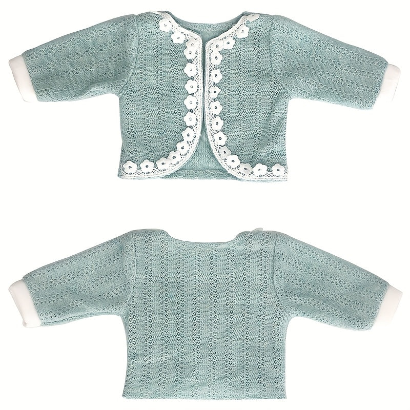 3pcs Doll Clothing Set for 18 45 Dolls Romper Cardigan and Hat Red Green Pink