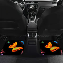 4pcs Colorful Butterfly Car Floor Mats Non-slip Stain Resistant Mats
