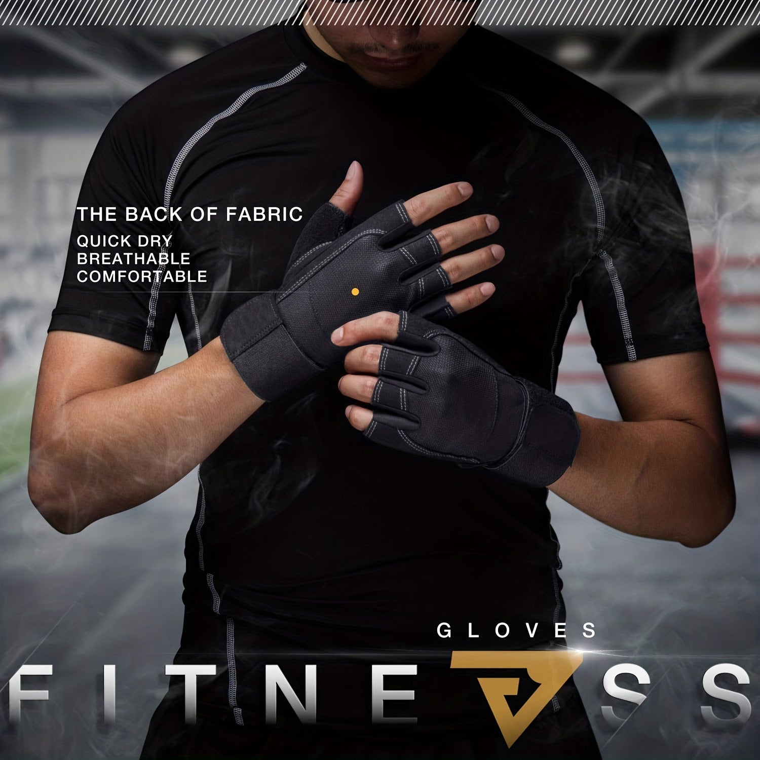 Sports Gloves with Wrist Wrap Support for Weightlifting Training
