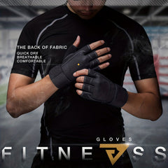 Sports Gloves with Wrist Wrap Support for Weightlifting Training