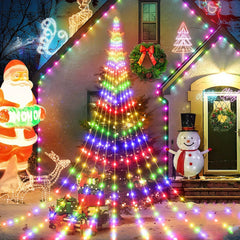 Christmas Outdoor 180 LED Waterfall Tree Lights 8 Modes USB Plug In Waterproof