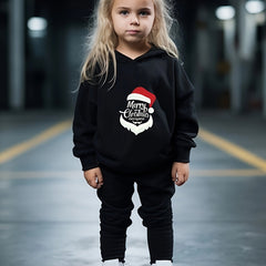 Girls Alphabets Pattern Hooded Sweatshirt and Sweatpants Set