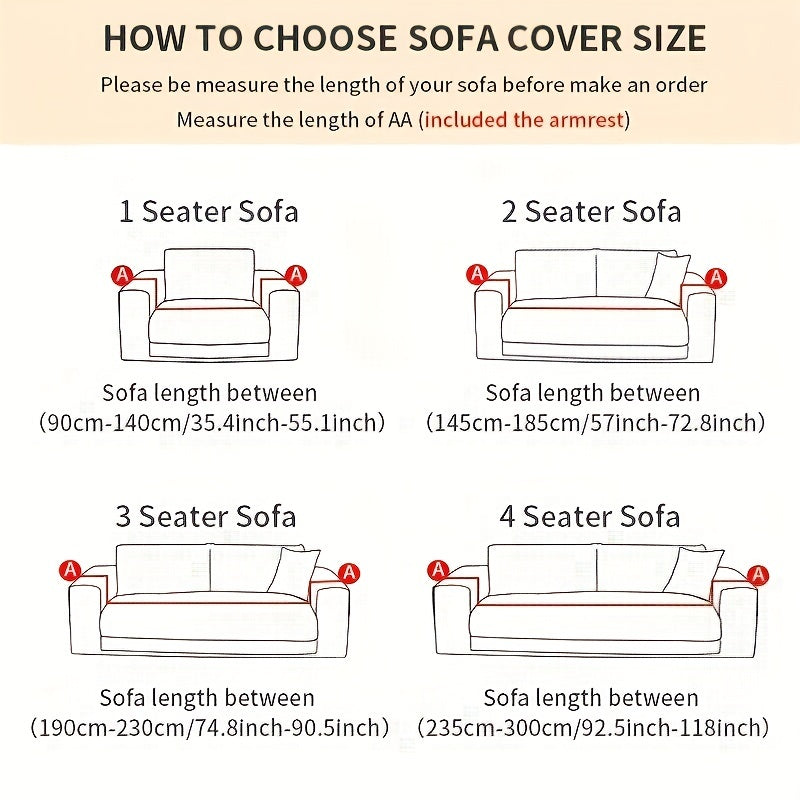 Dark Grey Elastic Sofa Slipcover Non-slip Furniture Protector