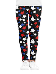 Girls Stretch Soft Leggings Stars Print Elastic Waist Thin Pants