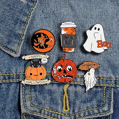 Halloween Ghost Brooch Enamel Punk Pumpkin Devil Badge Halloween Decorations