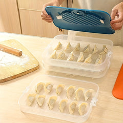 Portable 3 Layer Dumpling Box with Lid for Picnic, Camping