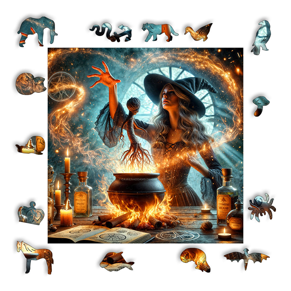 Magic Witch Wooden Puzzle Educational Family Game A3 A4 Size Magic Puzzle Game