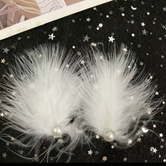 Feather Pearl Hair Pin Princess Style Hair Accessories