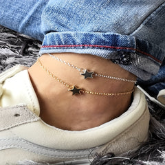 Star Shape Beads Chain Anklet Geometric Ankle Bracelet
