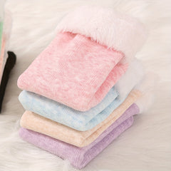 5 Pairs Mixed Fuzzy Mid Tube Socks Women's Stockings & Hosiery