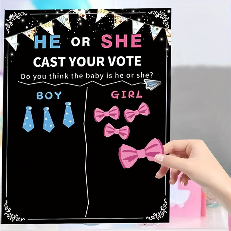 7pcs Gender Reveal Voting Sticker Set