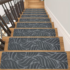 7pcs Stair Treads Non Slip Carpet Tape Set Of 7 Leaf
