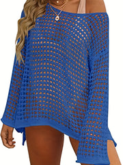 Crochet Hollow Out Split Side Cover Up Dress