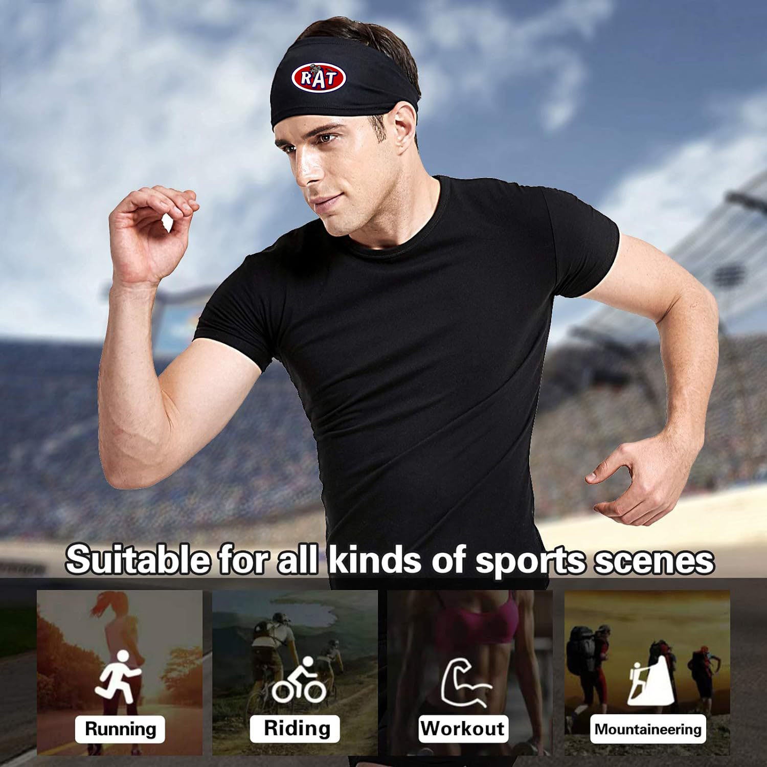 Rat Rod Series Sports Headband for Men Reusable & Washable with RAT