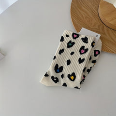 3 Pairs Colorful Leopard Socks Women's Stockings & Hosiery