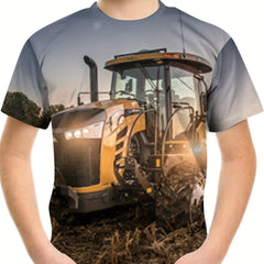 Kids Trucker 3D Print Casual T shirt Graphic Sports Tees