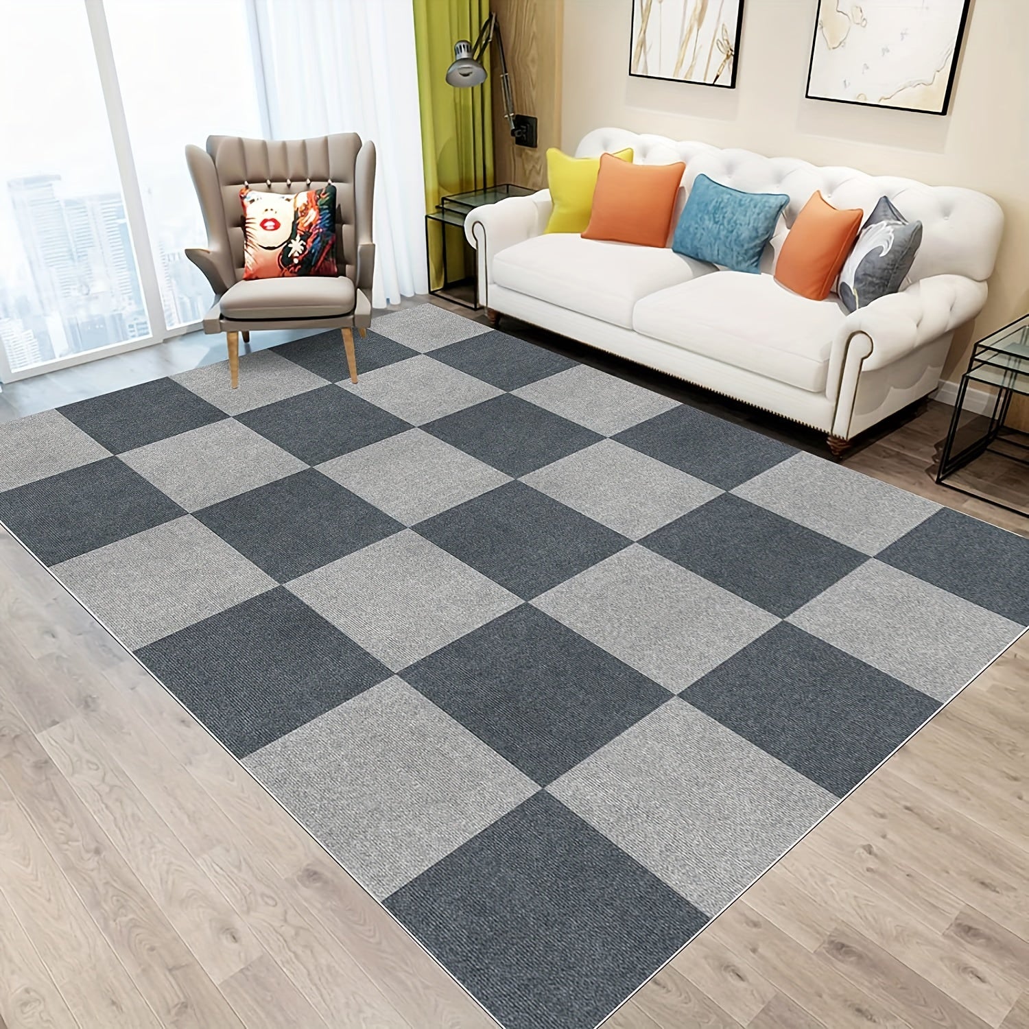 30pcs Anti-slip Square Carpet Sticker Self-adhesive DIY Home Decor Room