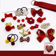 Baby Girls Cartoon Hair Ties Hair Clips Set, Holiday Gift