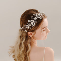 Crystal Bridal Headband Faux Pearl Hair Accessories For Women