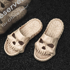 Men's Skull Slides Funny Lightweight Slippers for Indoor Outdoor Shower Bathroom