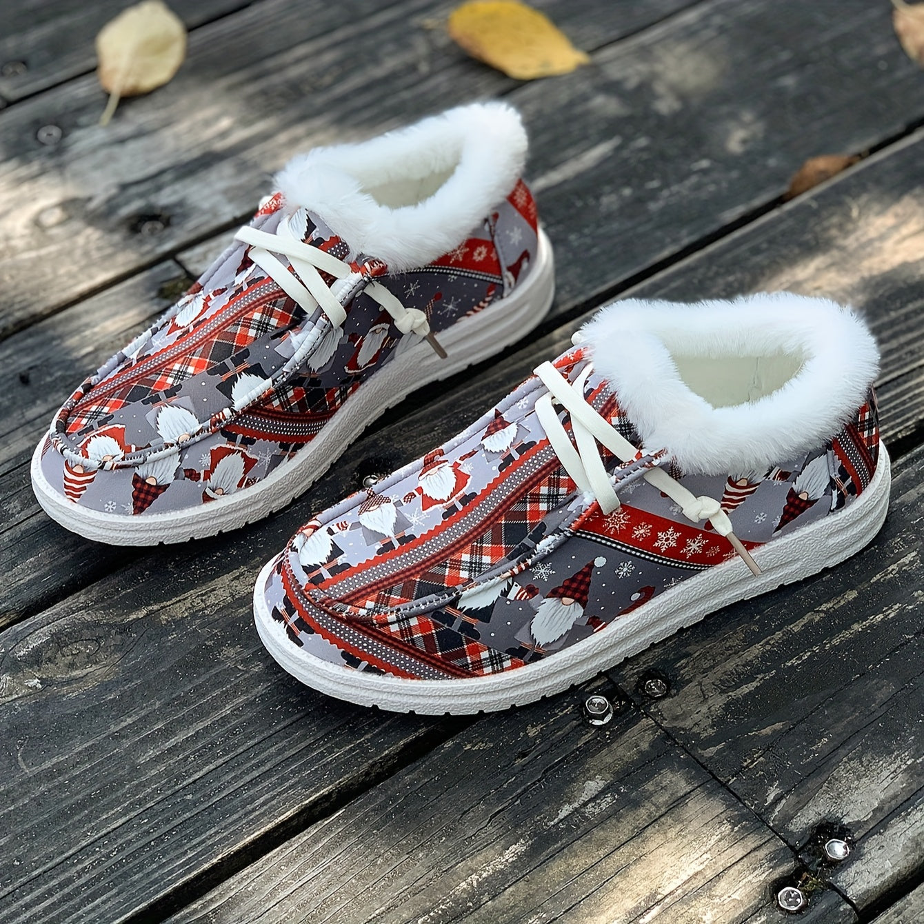 Women's Christmas Dwarfs Print Snow Boots Plus Plush Comfort Winter Shoes