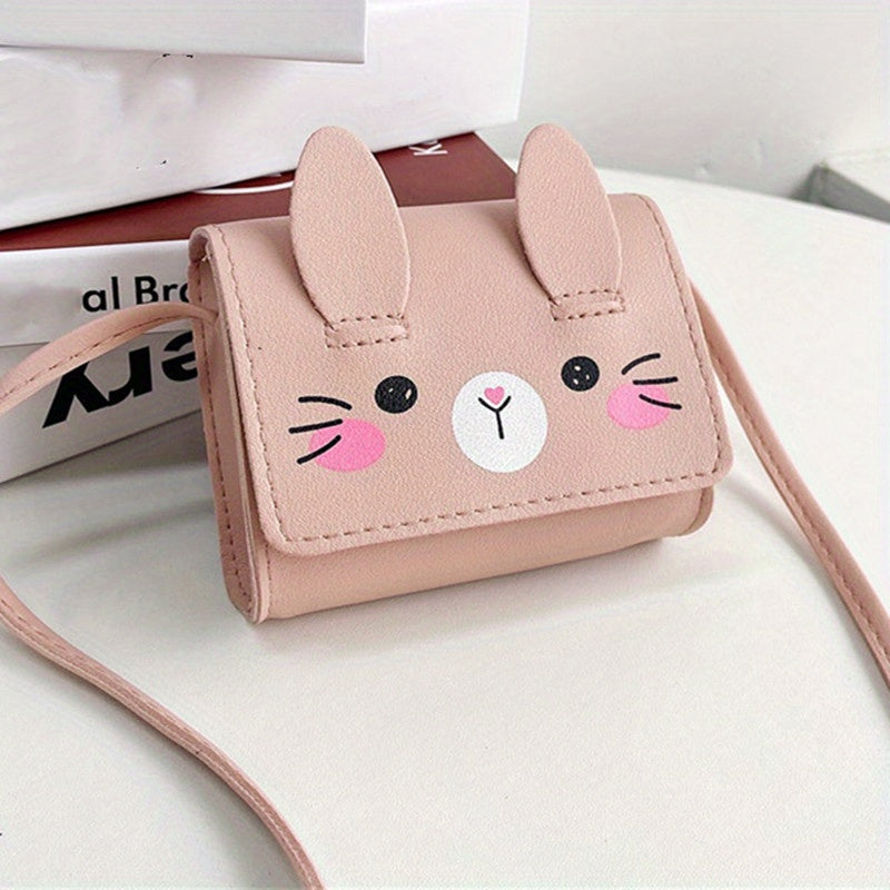 Cartoon Rabbit Flap Crossbody Bag for Teens, Outdoor Activities