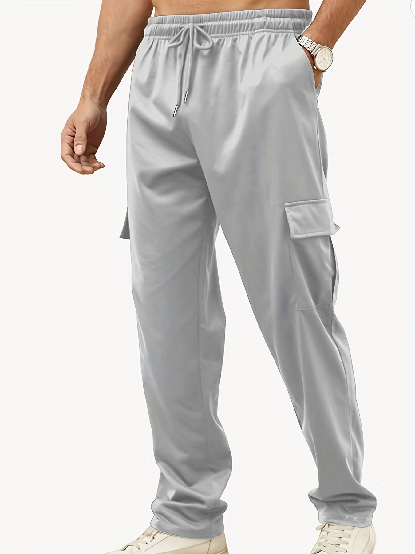 Men's Drawstring Sweatpants Loose Fit Cargo Pants