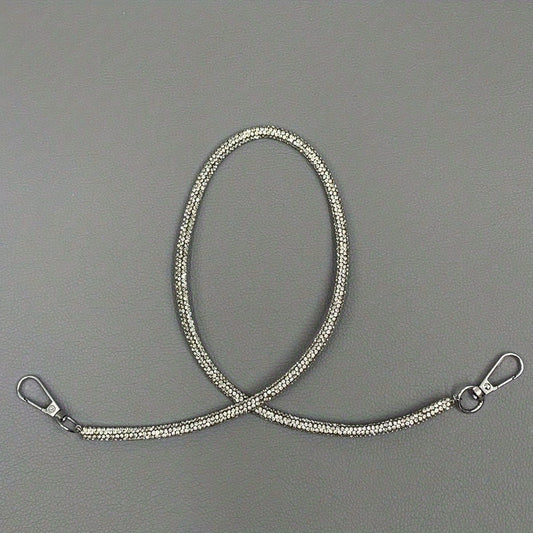 Glitter Rhinestone & Faux Pearl Decor Strap Stylish Purse Strap